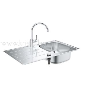 Комплект кухненска мивка Grohe K200 и смесител Grohe BauEdge