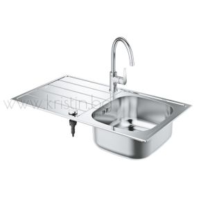 Комплект кухненска мивка Grohe K200 и смесител Grohe BauEdge