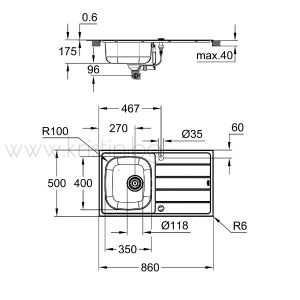 Комплект кухненска мивка Grohe K200 и смесител Grohe BauEdge
