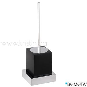 Четка за тоалетна чиния Bemeta Gamma, стенен монтаж, черно/хром