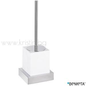 Четка за тоалетна чиния Bemeta Gamma, стенен монтаж, бяло/ хром