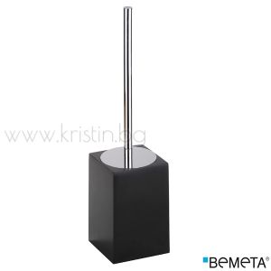 Четка за тоалетна чиния Bemeta Gamma, свободностояща, черно/хром