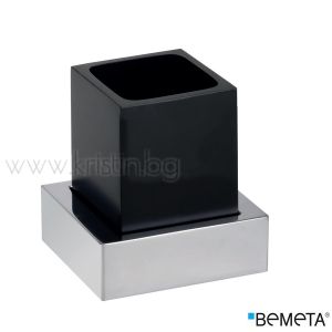 Държач за чаша Bemeta Gamma, стенен монтаж, черно/хром
