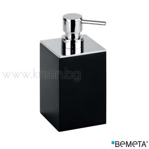 Дозатор за течен сапун Bemeta Gamma, свободностоящ, черно/хром