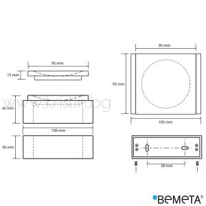 Сапунерка Bemeta Gamma, стенен монтаж, бяло/хром