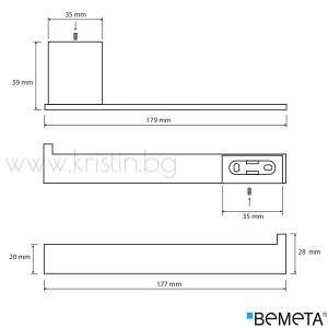 Черен държач за тоалетна хартия без капак Bemeta Nero