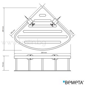 Ъглова етажерка с борд за душ зона, Bemeta Cytro