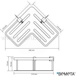 Ъглова етажерка с борд за душ зона, Bemeta Cytro