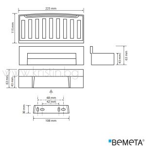 Етажерка за душ с гумена чистачка, Bemeta Cytro