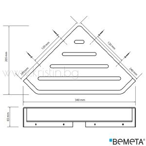 Ъглова етажерка неръждаема стомана , Bemeta Cytro