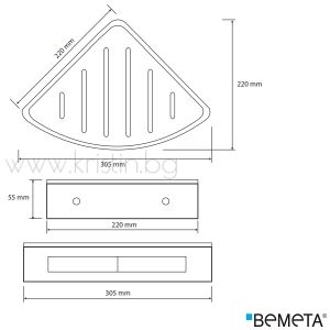 Ъглова етажерка неръждаема стомана и пластмаса , Bemeta Cytro