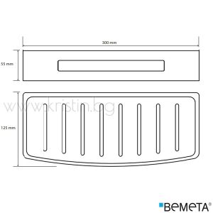 Етажерка за душ от неръждаема стомана и бяла пластмаса, Bemeta Cytro