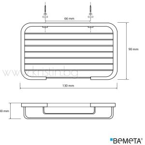 Сапунерка за душ Bemeta Cytro 130х30х90 мм, хром