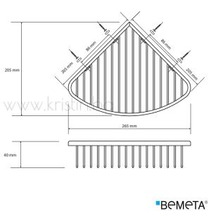 Ъглова кошница за душ зона, Bemeta Cytro 265х40х205 мм