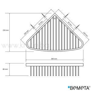 Ъглова кошница за душ зона, Bemeta Cytro 300х80х230 мм