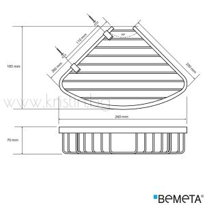 Ъглова кошница за душ зона, Bemeta Cytro 260х70х185 мм