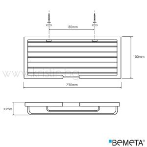 Черна кошница за душ зона, Bemeta Cytro 230х30х100 мм