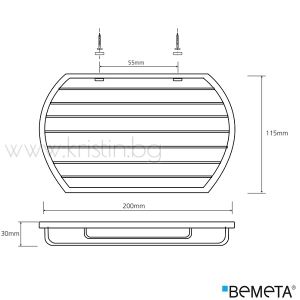 Сапунерка за душ Bemeta Cytro 200х30х115 мм, хром