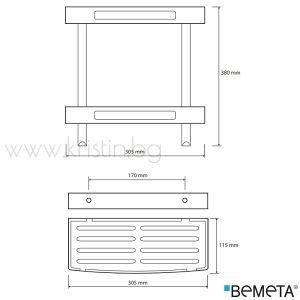 Двойна решетъчна кошничка за душ Bemeta Cytro 305х380х115 мм, неръждаема стомана