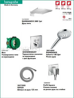 Hansgrohe комплект за вграждане Raindance E300 и Showerselect 