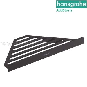 Ъглова етажерка мрежа, Hansgrohe Addstoris, черен мат