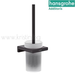 Четка за тоалетна чиния Hansgrohe Addsroris, черен мат
