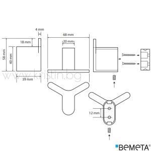 Двойна закачалка за баня Bemeta Organic