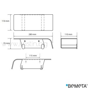 Двоен държач за тоалетна хартия, Bemeta Organic, с капак