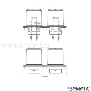Двоен дозатор за течен сапун, Bemeta Organic, стенен монтаж