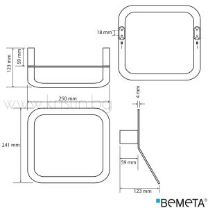 Ринг за кърпи Bemeta Organic, стенен монтаж