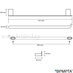 Хавлийник 555 мм Bemeta Organic, стенен монтаж