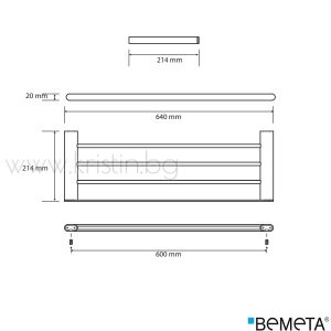 Поставка- скара за хавлии 640 мм Bemeta Organic, стенен монтаж