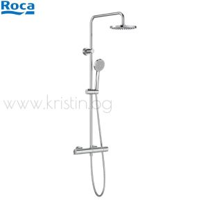 Душ система с термостат Roca Victoria-Т Basic, с кръгла душ пита 200 мм