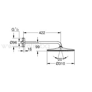 Grohe Phantom Black черен мат, Essence и Rainshower Mono 310  с рамо за стена, комплект за вграждане
