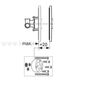 Удължител за вграден смесител Ideal Standard, 20 мм