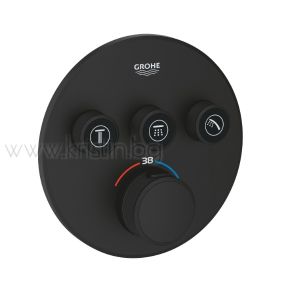 Комплект за вграждане Grohtherm Smartcontrol Phantom Black черен мат, с душ пита Rainshower SmartActive 310