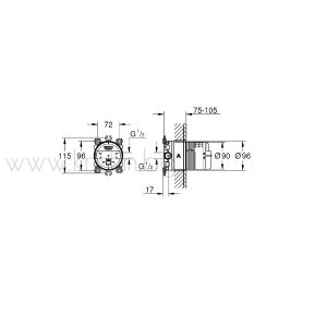 Комплект за вграждане Grohtherm Smartcontrol Phantom Black черен мат, с душ пита Rainshower SmartActive 310