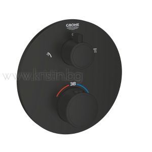 Комплект за вграждане Grohe Grohtherm черен мат, с душ пита Tempesta 250
