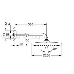 Комплект за вграждане Grohe Grohtherm черен мат, с душ пита Tempesta 250