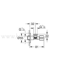 Ъглов спирателен кран Grohe 1/2 х 1/2, черен мат
