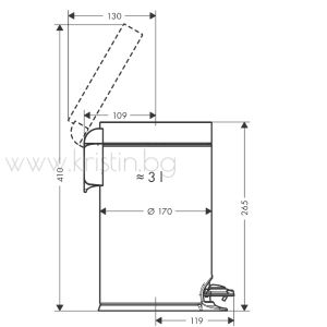 Кошче  3L Hansgrohe Addstoris, плавно затваряне