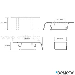 Двоен държач за тоалетна хартия, Bemeta Organic Black, с капак