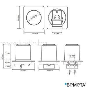 Дозатор за течен сапун, Bemeta Organic Black, стенен монтаж