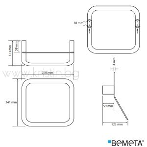 Ринг за кърпи Bemeta Organic Black, стенен монтаж