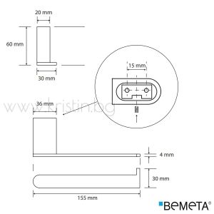 Държач за тоалетна хартия Bemeta Galla, без капак