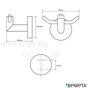Двойна закачалка за баня Bemeta Omega