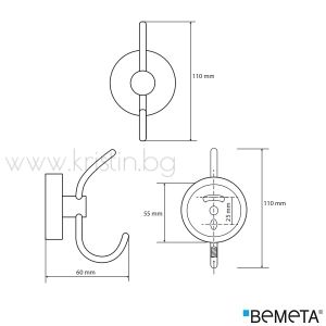 Двойна закачалка за баня Bemeta Omega