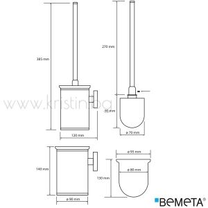 Четка за тоалетна чиния Bemeta Omega, стенен монтаж