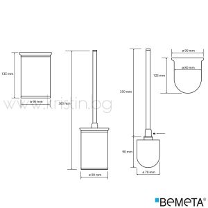 Четка за тоалетна чиния Bemeta Omega, свободностояща