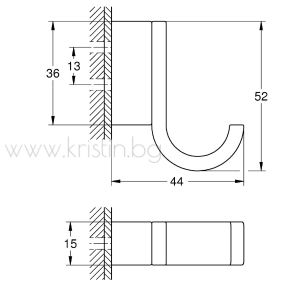Единична закачалка за халат Grohe Selection, в цвят Brushed Cool Sunrise